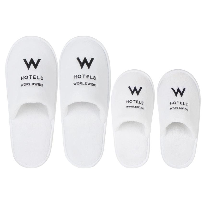 Luxury Coral Fleece Hotel Slippers Custom Logo Disposable Slippers