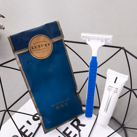 Kit de amenities descartáveis ​​para hotelaria biodegradável ecologicamente correto para hotelaria amenities para higiene do hóspede com pacote de fluxo